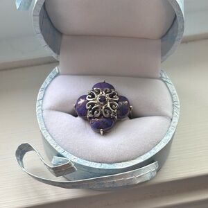 Estate Ring 💜Elegant Purple Silver Women's size 7/8